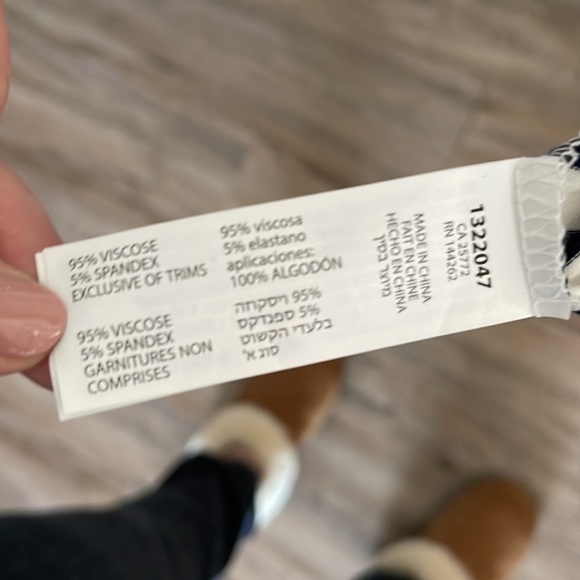 Dex Navy Strip Dress With Ruffle Sleeves - Picture 3 of 3